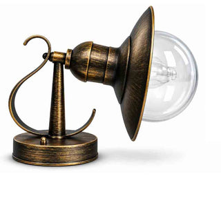 Lanterna da parete stile retrò in alluminio bronzo antico E27 IP44