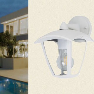 Applique lanterna da parete per giardino  grigio e bianco E27 IP44