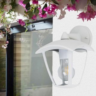 Applique lanterna da parete per giardino  grigio e bianco E27 IP44