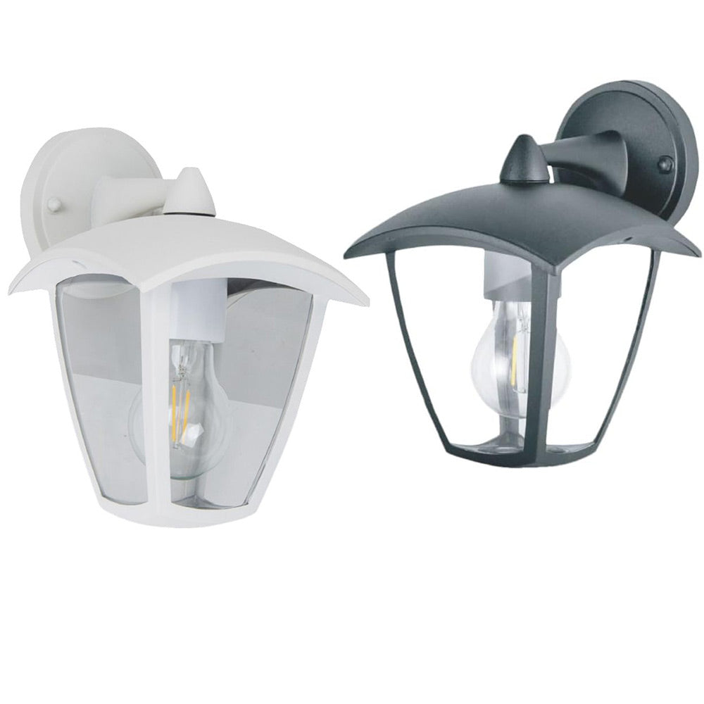 Applique Lanterna Da Parete Per Giardino Facciate Lampada Da Muro Grigio E Bianco E27 Ip44 Enzoled Applique Lanterna Da Parete Per Giardino Facciate Lampada Da Muro Grigio E Bianco E27 Ip44 Enzoled