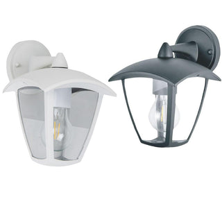 Applique lanterna da parete per giardino  grigio e bianco E27 IP44