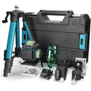 Livella laser 16 linee verde 2 batterie 360° con telecomando accessori