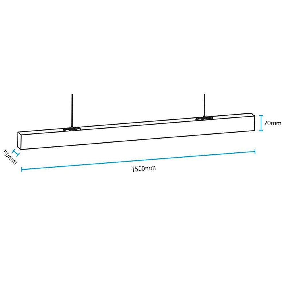 Lampadario lineare a sospensione da soffitto 40 watt connettore di giunzione a T 15 watt o a L 12 watt tecnologia cct