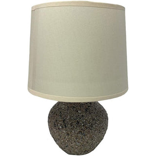 Lume in ceramica lumetto da comodino con base effetto marmo E14