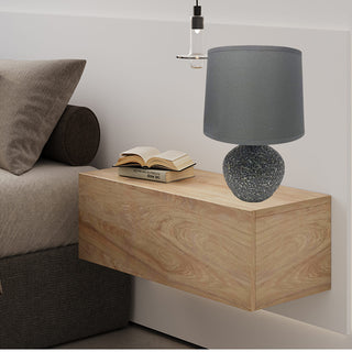 Lume in ceramica lumetto da comodino con base effetto marmo E14