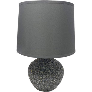 Lume in ceramica lumetto da comodino con base effetto marmo E14