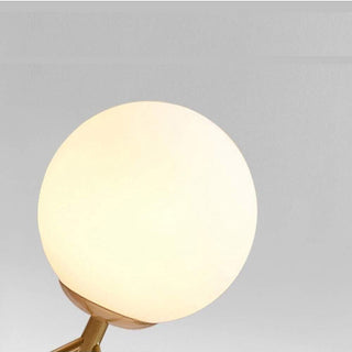 Lampada da tavolo bronzo treppiedi con sfera opaca lume G9