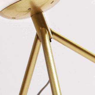 Lampada da tavolo bronzo treppiedi con sfera opaca lume G9