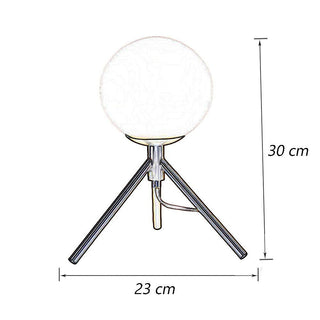 Lampada da tavolo bronzo treppiedi con sfera opaca lume G9