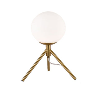 Lampada da tavolo bronzo treppiedi con sfera opaca lume G9