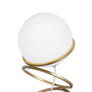 Lampada da tavolo lume in metallo bronzo con una sfera opaca G9