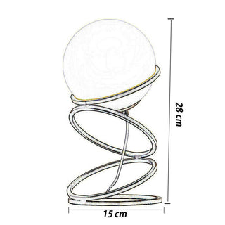 Lampada da tavolo lume in metallo bronzo con una sfera opaca G9