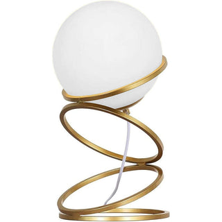 Lampada da tavolo lume in metallo bronzo con una sfera opaca G9