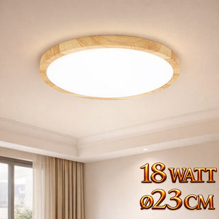 Plafoniera led ultra slim 18 24 32 36 45 watt tecnologia CCT colore legno