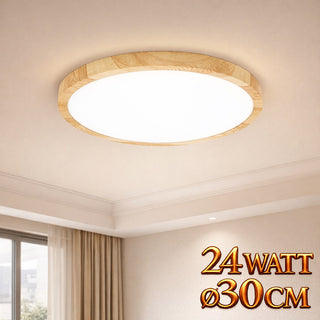 Plafoniera led ultra slim 18 24 32 36 45 watt tecnologia CCT colore legno