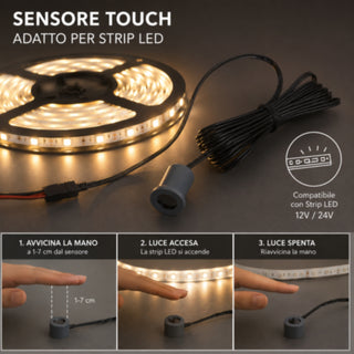 Sensore interruttore movimento per luci strip led pulsante 12/24V