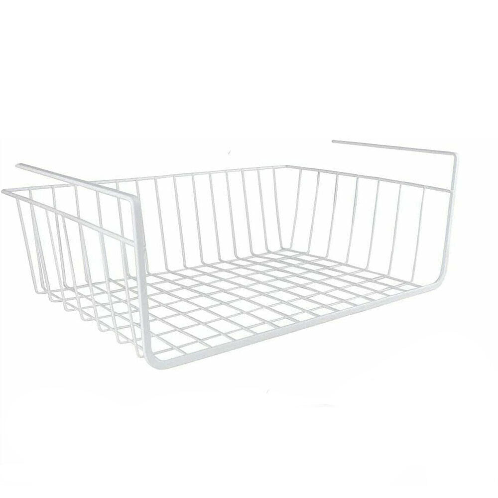 Mensola sotto scaffale cesta 2 pezzi organaizer porta oggetti in metallo cestello sottoripiani salva spazio cassetto 35x8,7x22 cm