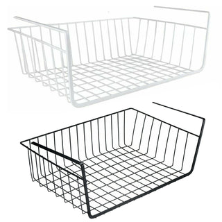 Mensola sotto scaffale 2 pezzi in metallo sottoripiani 35x8,7x22 cm