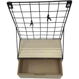 Mensola ferro 1 ripiano 1 cassetto in legno MDF stile industriale