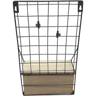 Mensola ferro 1 ripiano 1 cassetto in legno MDF stile industriale