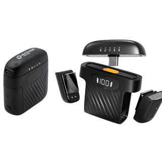 Kit microfoni multifunzione wireless con clip magnete x live e social