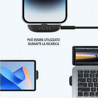 Kit microfoni multifunzione wireless con clip magnete x live e social