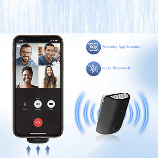 Kit microfoni multifunzione wireless con clip magnete x live e social