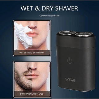Mini rasoio VGR MEN’S SHAVER barba 2 testine rotanti impermeabile 311