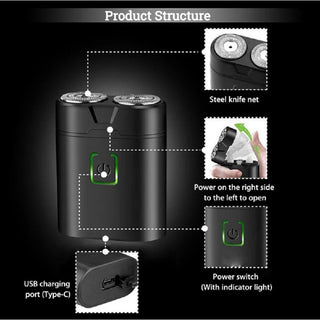 Mini rasoio VGR MEN’S SHAVER barba 2 testine rotanti impermeabile 311