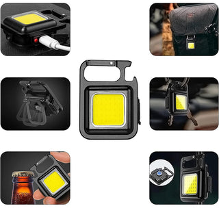 Torcia led 3IN1 3 modalità di luce portachiavi calamitata apribottiglia