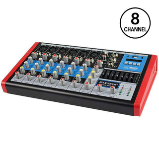 Mixer audio professionale 8 canali 6 ingressi microfono XLR phantom