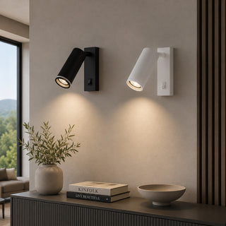 Applique da muro orientabile con interruttore ON/OFF attacco GU10