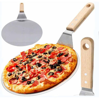 Pala per pizza in acciaio con manico in legno Ø 25,5 cm
