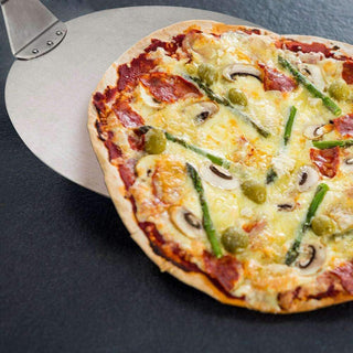 Pala per pizza in acciaio con manico in legno Ø 25,5 cm