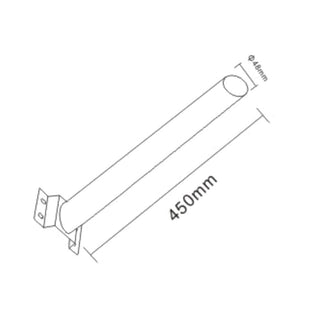 Staffa supporto per lampioni stradale da muro palo in metallo 45 cm
