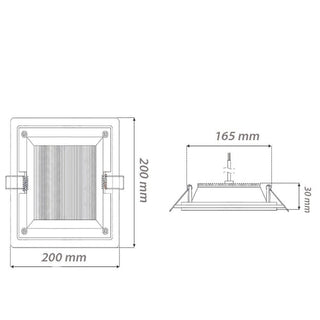 Pannello led slim incasso bordo in vetro 18 watt teconologia CCT