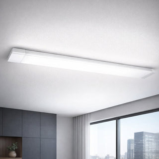Plafoniera LED slim 27 40 54 e 72 W da 60 90 120 e 150 cm tecnologia CCT