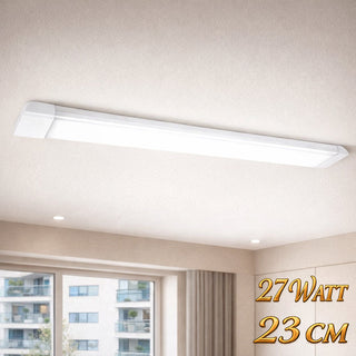 Plafoniera LED slim 27 40 54 e 72 W da 60 90 120 e 150 cm tecnologia CCT