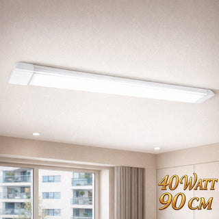 Plafoniera LED slim 27 40 54 e 72 W da 60 90 120 e 150 cm tecnologia CCT