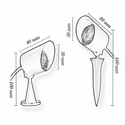 Faretto led 7 watt con snodo doppia istallazione con picchetto e staffa lampada per esterno segnapassi da giardino terrazzo impermeabile IP65