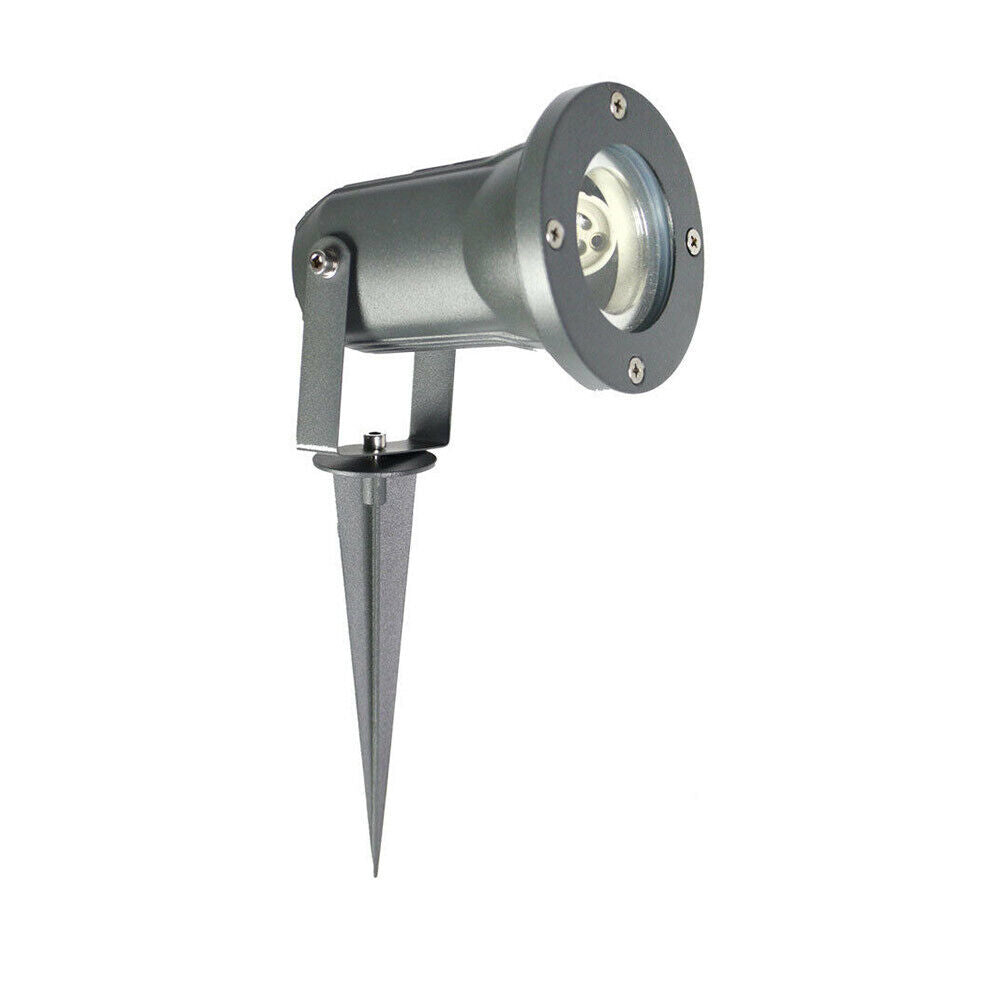 Faretto da esterno lampada led da giardino con picchetto interrabile e staffa a parete portalampada ip57 gu10