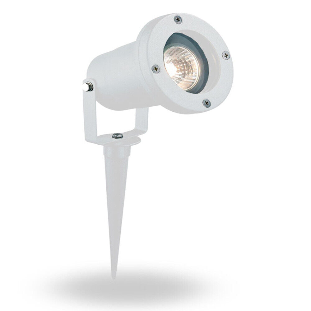 Faretto da esterno lampada led da giardino con picchetto interrabile e staffa a parete portalampada ip57 gu10