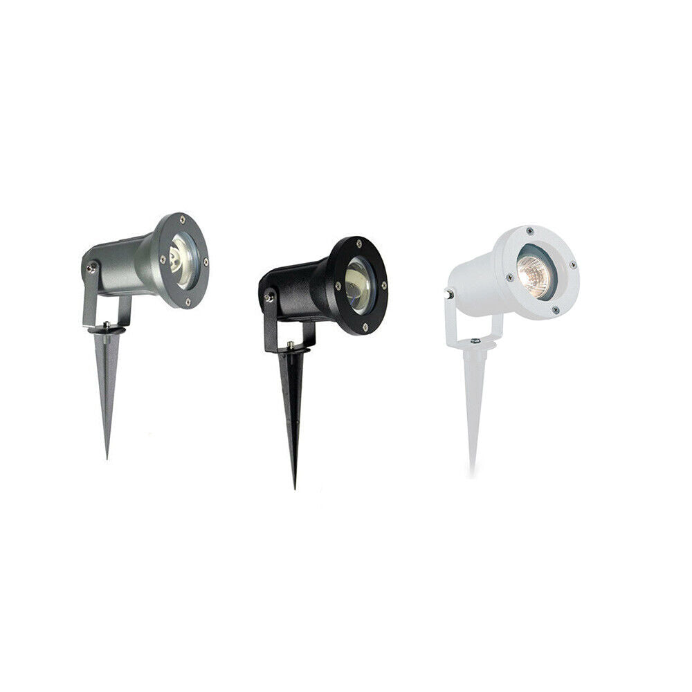 Faretto da esterno lampada led da giardino con picchetto interrabile e staffa a parete portalampada ip57 gu10