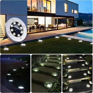 Faretto led pannello solare 4 picchetti da giardino IP65 luce bianca