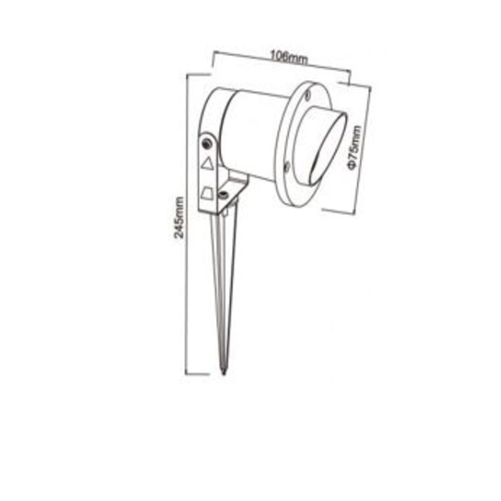 Faretto da esterno lampada da giardino doppia istallazione con picchetto interrabile e staffa a parete portalampada GU10 IP65