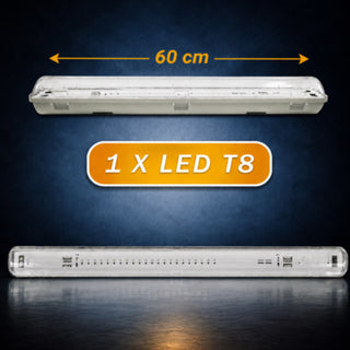 Plafoniera tenuta stagna 1 neon tubo attacco t8 60 120 150 cm IP65