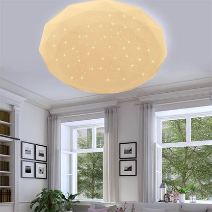 Plafoniera da soffitto forma diamante scocca a puntini trasparente da 18 24 e 36 watt con tecnologia CCT tre colorazione di luce con switch