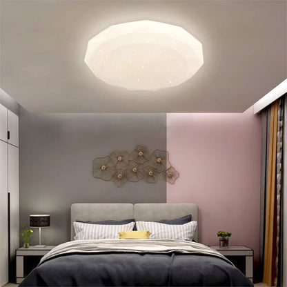 Plafoniera da soffitto forma diamante scocca a puntini trasparente da 18 24 e 36 watt con tecnologia CCT tre colorazione di luce con switch