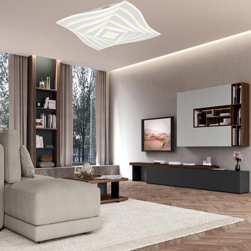 Lampadario da soffitto decorativo plafoniera led 75 watt cct tre tonalità di luce 6500k 3000k 4000k