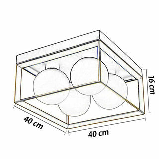 Plafoniera minimal metallo nero bronzo 4 sfere opache attacco G9